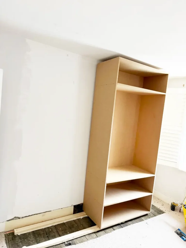 Building the main wardrobe structure with MDF panels