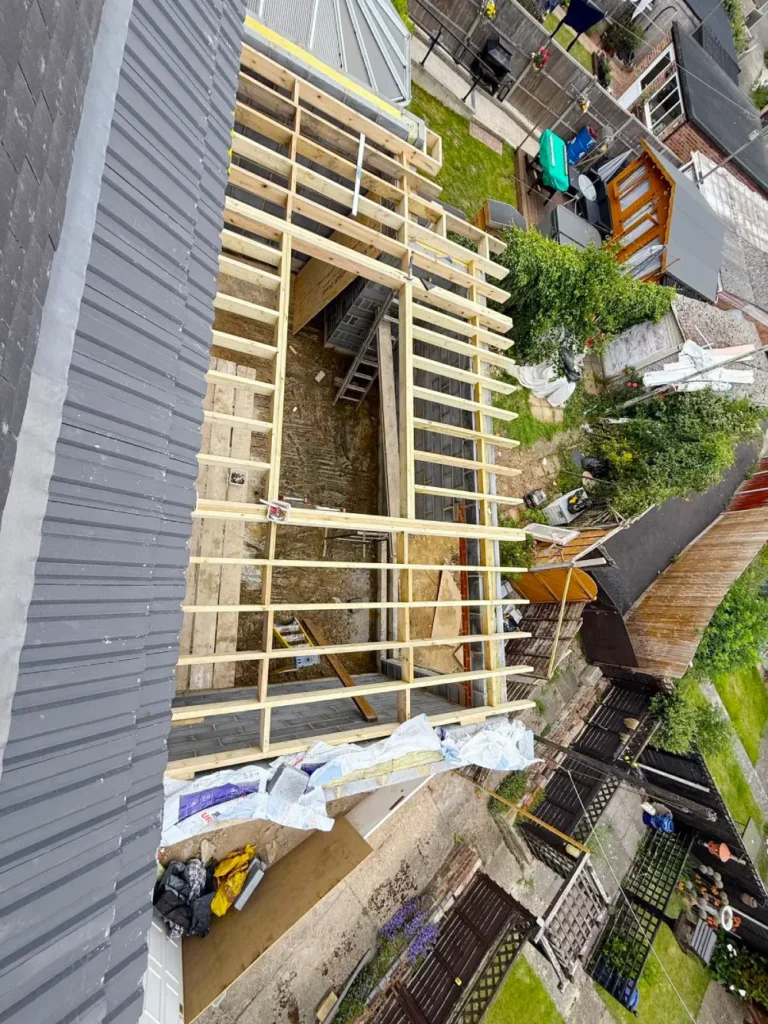 Progress on the new roof construction