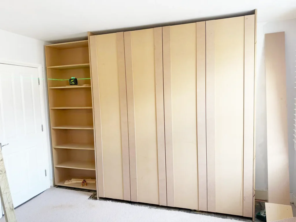 Side shelving – Adding open shelves for extra storage and balance