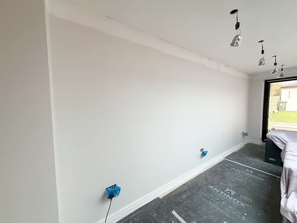 Bedroom wall before panelling