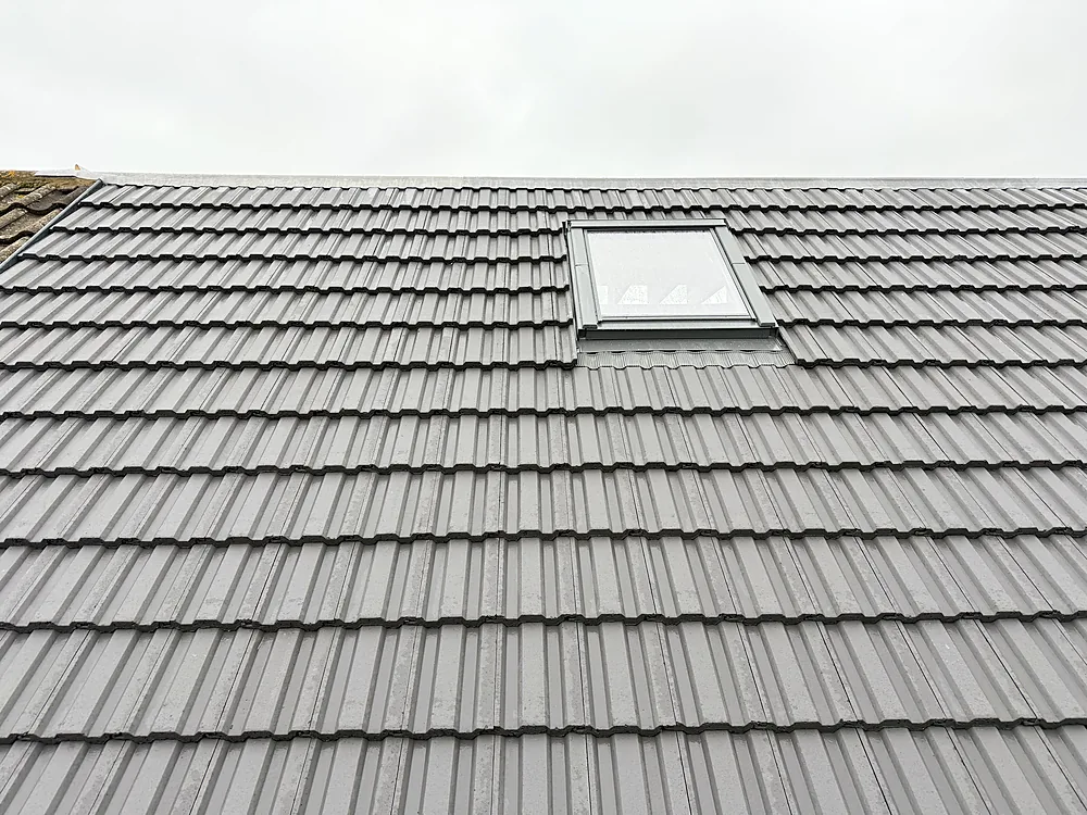 New concrete roof tiles and Velux window