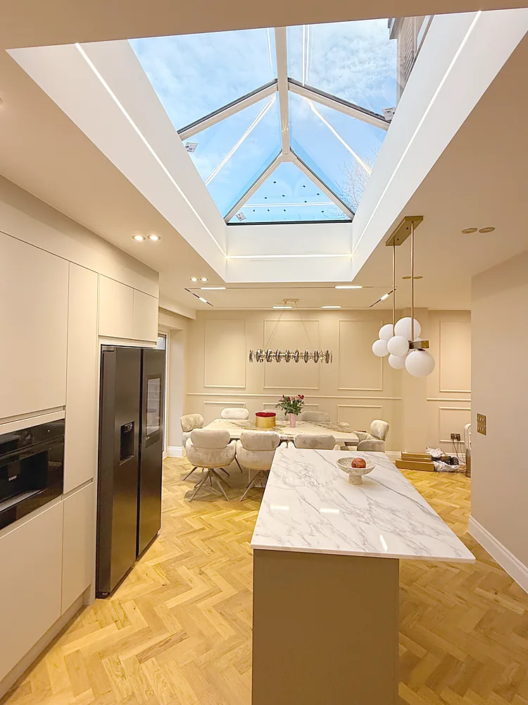 Roof lantern kitchen diner